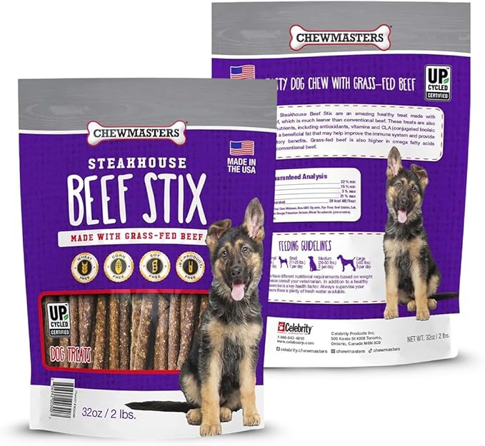 Dog Treats Beef Stix, Grass Fed, Wheat Free, Corn Free, Soy Free (32 OZ), Healthy Dog Chews for All Breeds