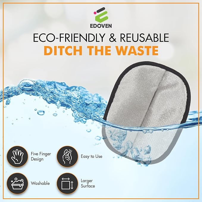 2 Packs Pet Hair Removal Glove – Electrostatic Pet Hair Remover Glove, Reusable Magic Brush Pet Hair Grooming Tool for Cats & Dogs, Furniture, Carpet, Clothing & Car Seat – Black