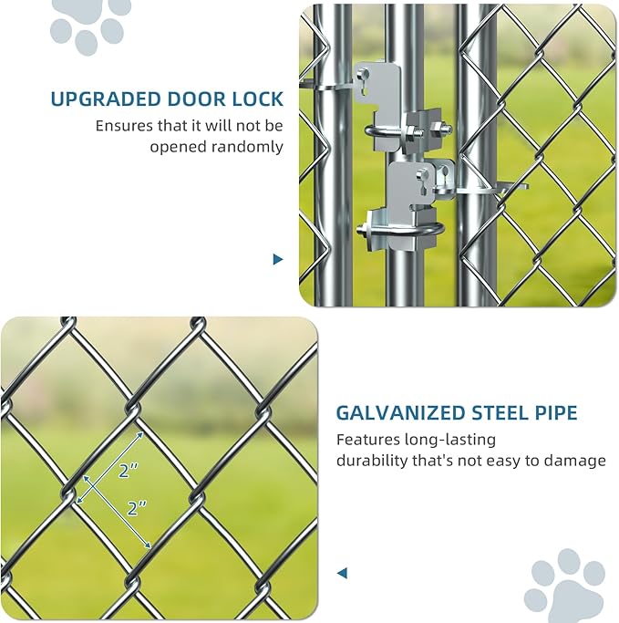 Rovibek 10X20FT Large Dog Kennel Outside, Heavy Duty Outside Dog Kennels Outdoor for Large Dogs with Secure Lock, Outdoor Pet Enclosure for Yard with Thickened Roof