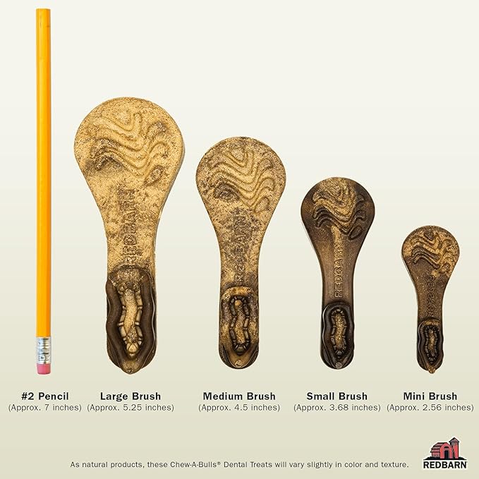 Redbarn Pet Products Chew-A-Bulls (Size: Small, Shape: Brush, 24-Count (Case of 10))