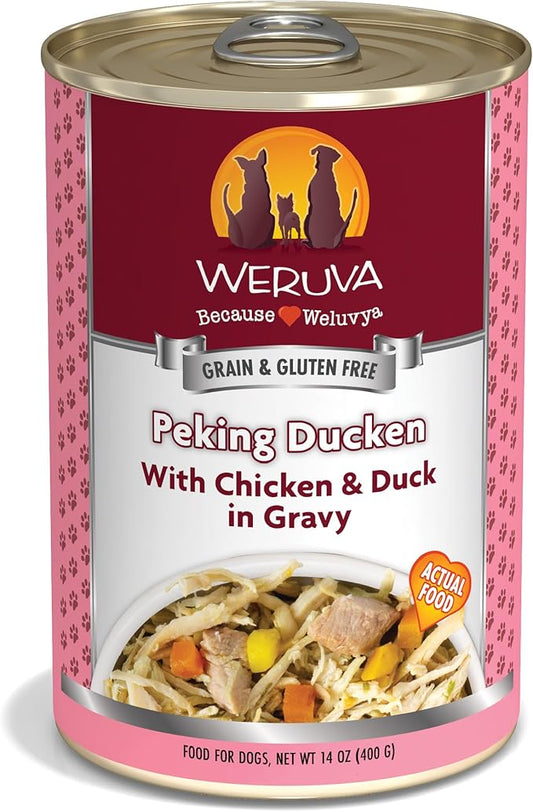 Weruva Classic Dog Food, Peking Ducken with Chicken Breast & Duck in Gravy, 14oz Can (Pack of 12)