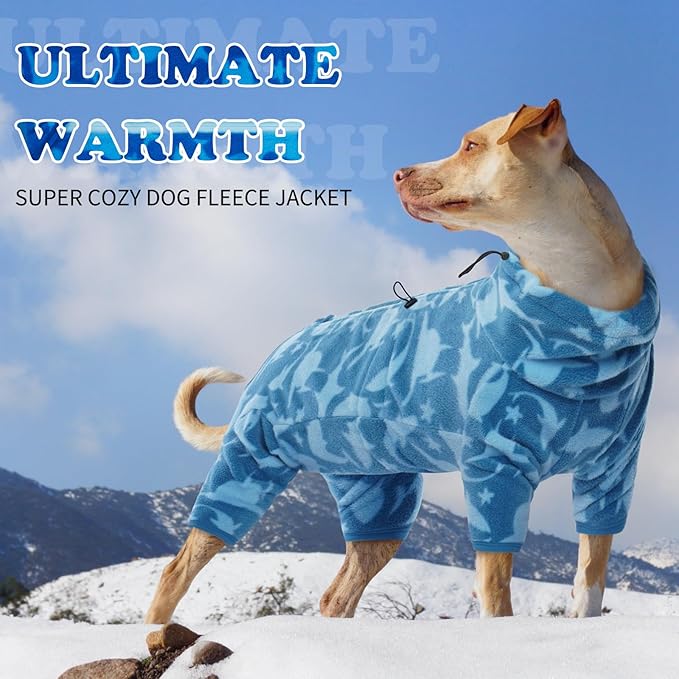 ROZKITCH Shark Dog Pajamas, Pet Windproof Warm Cold Weather Jacket Vest with Luminous Zipper, Jumpsuit Apparel Outfit Clothes for Small Medium Large Dog Shark M