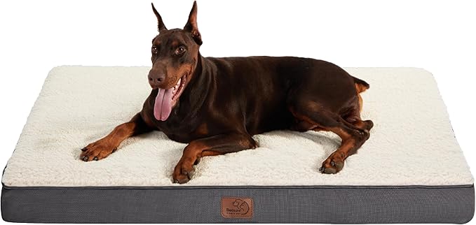 Bedsure Giant Dog Bed for Jumbo Dogs - 54" x 44" Flat Pet Beds with Removable Washable Cover, Orthopedic Egg Crate Foam Mat for Pet Up to 150 lbs, Not for Crate