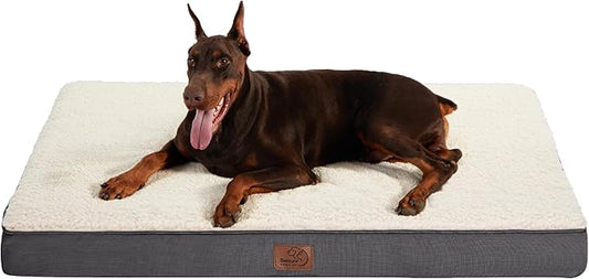 Bedsure Giant Dog Bed for Jumbo Dogs - 54" x 44" Flat Pet Beds with Removable Washable Cover, Orthopedic Egg Crate Foam Mat for Pet Up to 150 lbs, Not for Crate