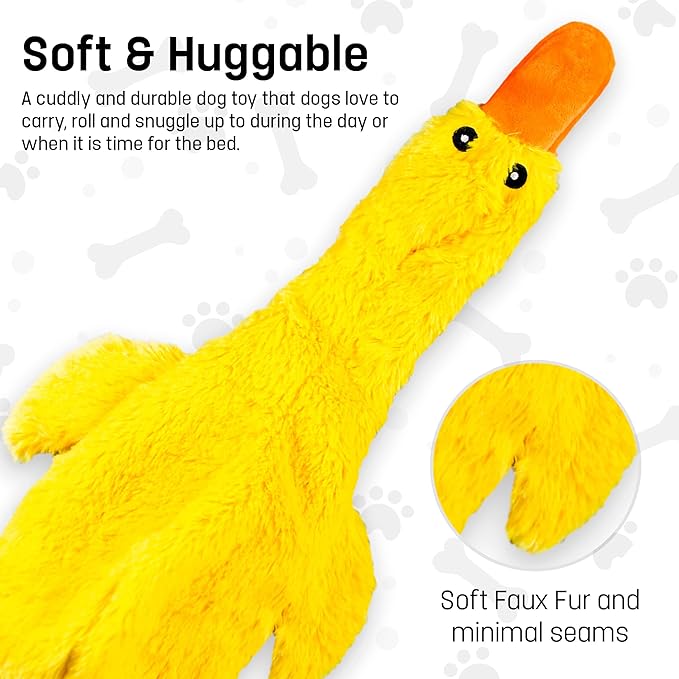 FGA MARKETPLACE Duck-Monkey Flat NO Stuffing NO Squeak Plush Dog Toy, Funny Style Will Entertain Your Pet for Hours, Recommended for Small and Medium Dog 21 INCH Long