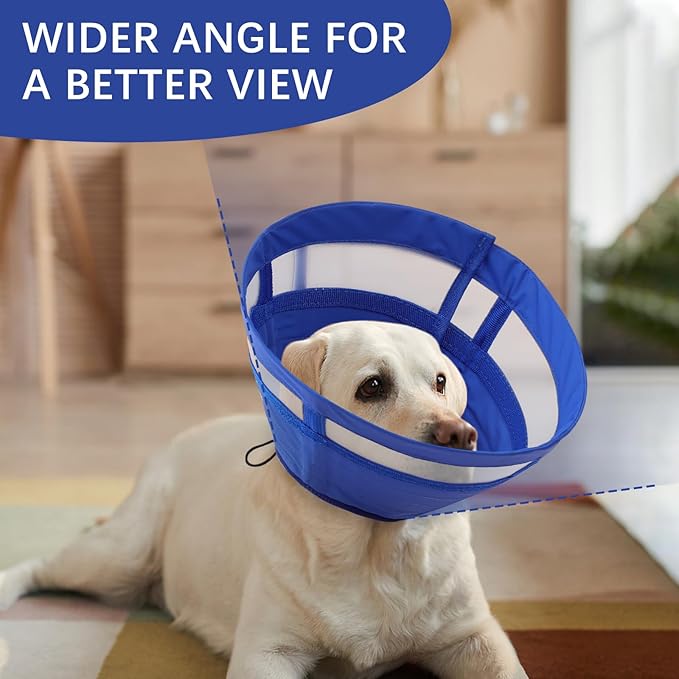 ASENKU Dog Cone Collar, Soft Adjustable Cone for Dogs to Stop Licking, Lightweight Recovery Dog Cone After Surgery, Pet E-Collar for Small, Medium & Large Dogs,(Blue L)