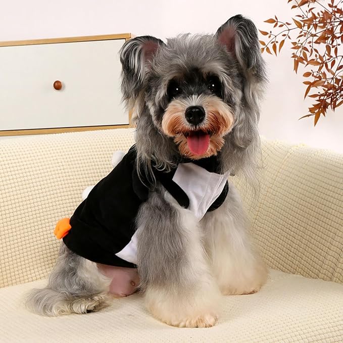 Pet Costume for Small Dogs Cats,Halloween Hoodies Winter Puppy Coat Outfits Funny Pajamas Clothes for Christmas Party,Penguin XL