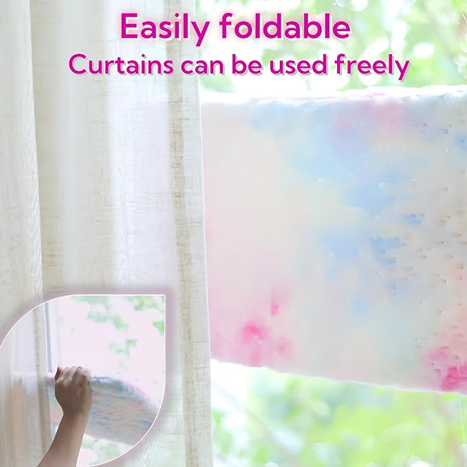 Foldable Cat Window Perch, Sturdy Cat Hammock with Strong Suction Cups for Large Cats, Cordless, Gradient Color Shiny Fabric, Cute Pet Seat Bed for Cats Indoor with Movable Toy Hooks (Large)