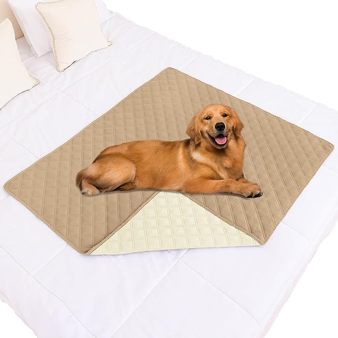 Smiry Waterproof Dog Blanket, Reversible Dog Bed Cover Pet Blanket, Soft Pet Couch Covers for Sofa Washable, Bed Couch Sofa Furniture Protector for Puppy Cat Kids (40"x50", Camel/Beige)