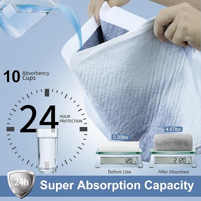 47"*31" Puppy Pee Pads for Dogs Extra Large 30 Count, XXXXL Charcoal Pee Pads Odor-Control Absorbs Up to 2000ml, Leak-Proof & Quick-Dry Diaposable Dog Training Pads with Adhesive Sticky Tape