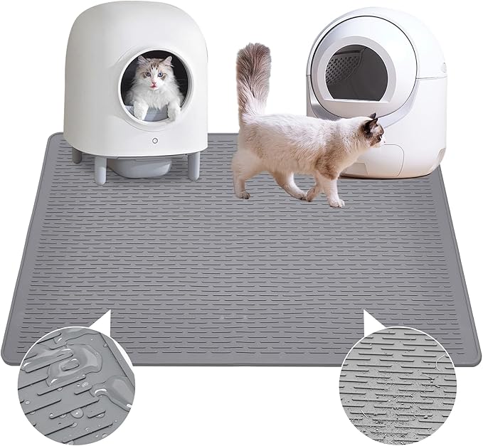 Cat Litter Mat,Waterproof Soft Litter Mat,39x27in Large Rubber Litter Box Mat,Washable Cat Litter Mat Litter Trapping Mat Easy to Clean,Indoor Floor Xl Kitty Litter Mat