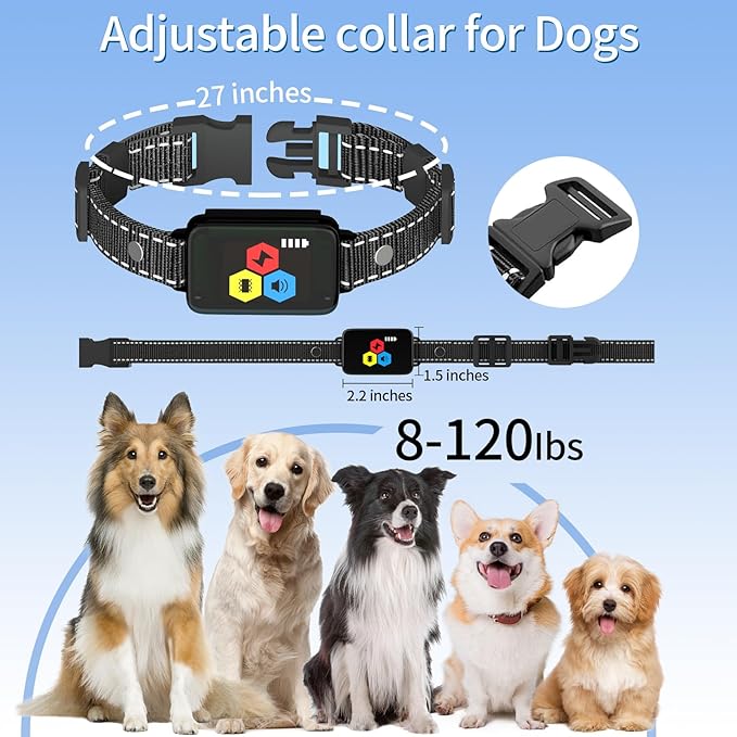 3300ft Dog Training Collar with Remote,Waterproof Dog Shock Collar for Small Medium Large Dogs, Electric Dog Collar with Beep Vibration Shock Boost Shock and Security Lock (Black 2)