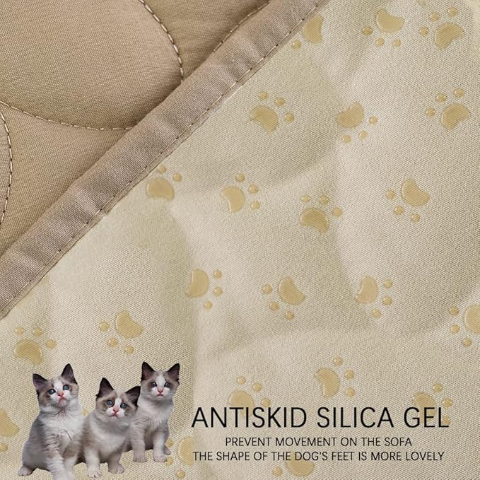 Ameritex Waterproof Pet Bed Cover Anti-Slip Dog Bed Blanket for Sofa and Furniture Waterproof New Pattern Design (Beige, 30x80 Inch (Pack of 1))