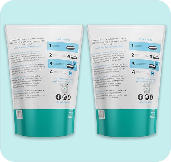 Silica Crystal Cat Litter, 6 lb | Unscented, Lightweight, Non Clumping Cat Litter | Low Dust & Tracking, Long-Lasting Odor Control Crystal Kitty Litter for Cats and Kittens (Pack of 2)