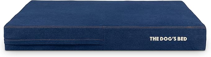 The Dog’s Bed Orthopedic Memory Foam Dog Bed, XL Blue Denim, Pain Relief for Arthritis, Hip & Elbow Dysplasia, Post Surgery, Lameness, Supportive, Calming, Waterproof Washable Cover