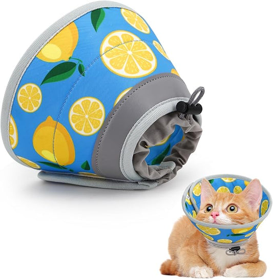 Cat Cone Collar Soft, Comfortable Cat Recovery Collar Pet Cone for Small Large Cats, Lightweight Elizabethan Collar for Cats Kittens After Surgery Prevent from Licking Wounds, Blue, S