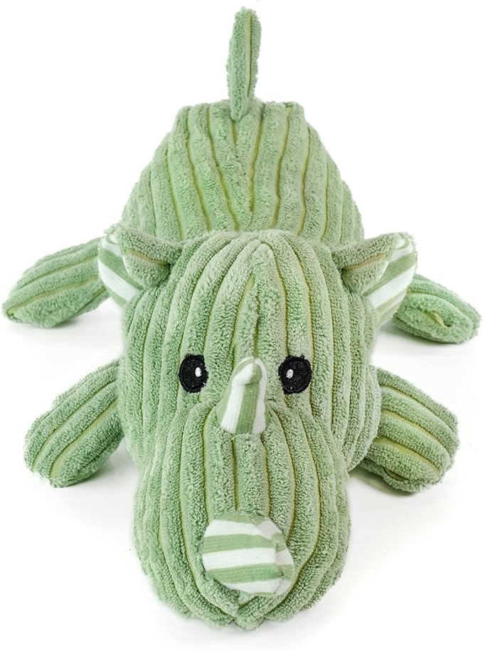 Giftable World Dog, Safari and Bug Pet Plush Toy with Squeaker (Lying Rhino, Hippo, Elephant)