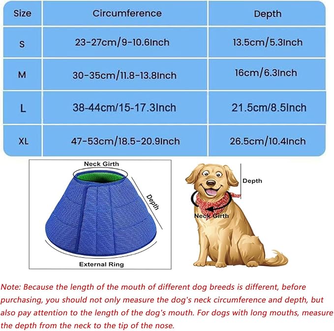 Dog Cone, Soft Dog Cone After Surgery for Small,Medium and Large Dogs,Adjustable and Breathable,Protect Pets from Licking Wounds,Soft and Comfortable, Reduce Anxiety(M)