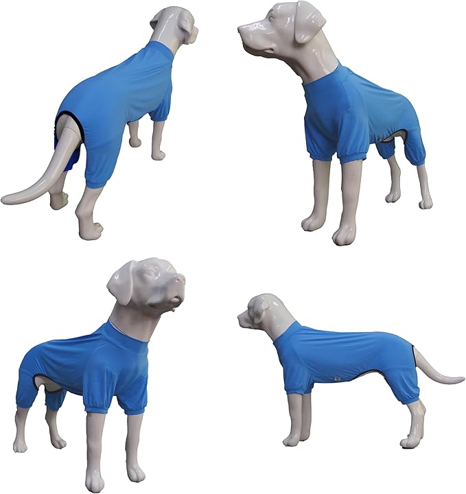 LoveLongLong Dog Jumpsuit with UV Protection and Quick-Dry Fabric for Spring Summer Pet Pajamas Sea Blue 2XL