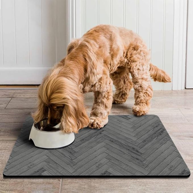 Dog Food Mats for Floors Absorbent, Pet Cat Food Mat - Quick Dry Dog Bowl Mats for Food and Water, Eco-Friendly Pet Supplies