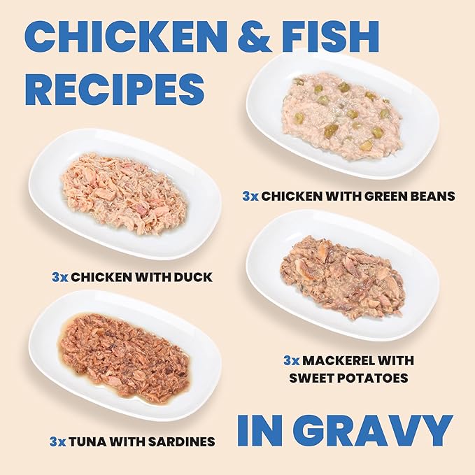 almo nature Wet Cat Food HQS Complete Land and Sea - Variety Pack Grain Free, Highly Digestible, Hormone Free, Preservative Free, 2.47-oz (Pack of 12)