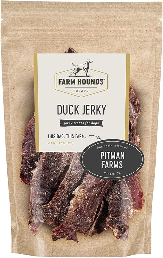 Farm Hounds - Premium Natural Duck Jerky for Dogs - Made from 100% Humanely Raised Duck - Break-to-Size - Great for Training & Treats - No Added Fillers - Made in USA - 3.5 oz - 1 Pack