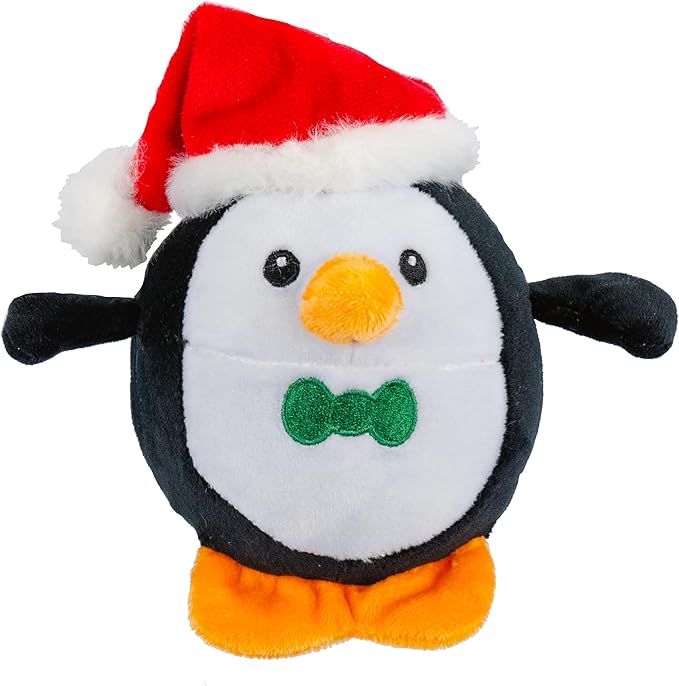 Giftable World Holiday Plush Pet Toy Fun for Christmas Designs with Squeaker Dog Chew Toy (3.5" Christmas Friends w/Squeaker)