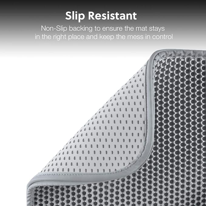 WePet Cat Litter Mat, Kitty Litter Trapping Mat, Honeycomb Double Layer Mats, No Phthalate, Urine Waterproof, Easy Clean, Scatter Control, Catcher Litter Tray Box Rug Carpet