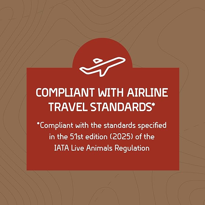 SportPet Designs Plastic Kennels Rolling Plastic Airline Approved Wire Door Travel Dog Crate, XXX-Large, Gray