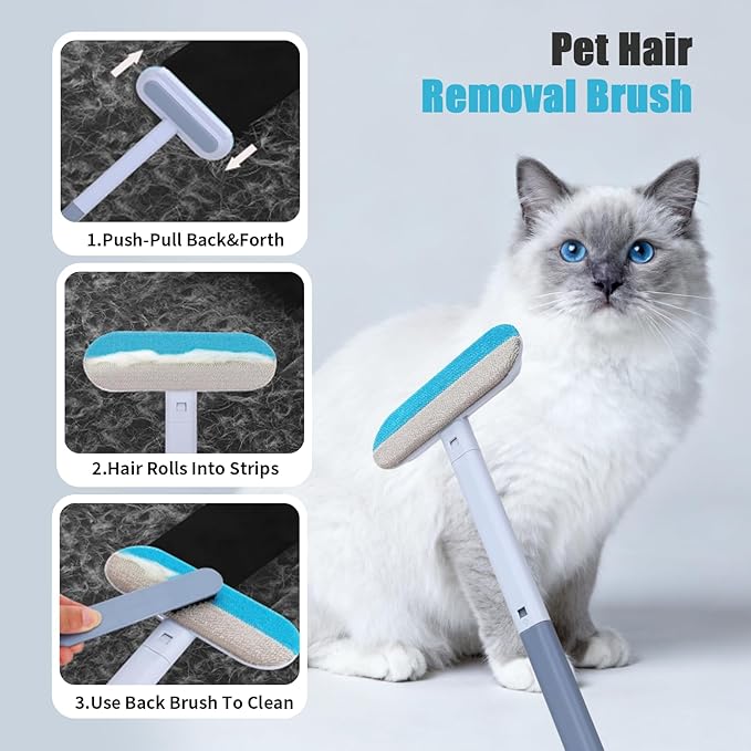 Pet Hair Removal Glove for Dogs & Cats, Newly Upgraded Reusable Electrostatic Pet Hair Remover, Gentle Effective Portable Magic Brush Pet Hair Tool for Clothes, Furniture, Carpet, Car Seats