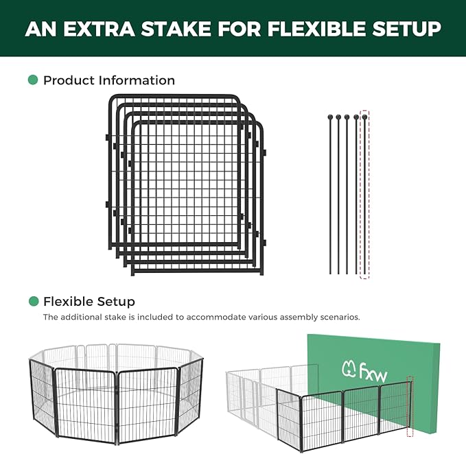 FXW Homeplus Unleashed Indoor Dog Playpen - Stress-Free and Safe Play, Heavy Duty 32 Inch 4 Panels Dog Pen for Small and Medium Dogs, Black│Patented