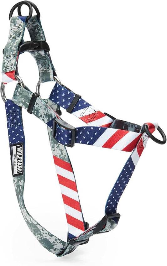 Wolfgang Heavy Duty Adjustable Dog Harness, Pull-Tested to Over 800 lbs for Walking & Training, DigitalDog Print, Large
