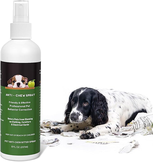 No Chew Spray for Dogs, Bitter Spray for Dogs to Stop Chewing Licking of Furniture Shoes, Natural Dog Deterrent Spray for Anti Biting, Puppy Dog Training & Behavior Aids Spray