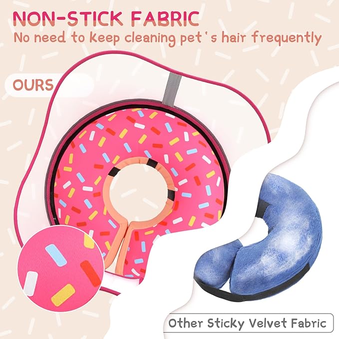 Supet Raised Inflatable Dog Cone Collar to Stop Licking, Soft Dog Cone Alternative After Surgery, Doggie Neck Donut Collar for Small Medium Large Dogs