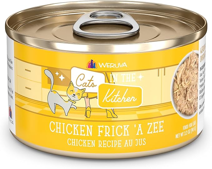 Weruva Cats in The Kitchen, Chicken Frick 'A Zee with Chicken Au Jus Cat Food, 3.2oz Can (Pack of 24)