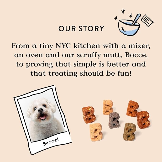 Bocce's Bakery 'Berries & Cream Treats for Dogs, Wheat-Free Everyday Dog Treats, Made with Real Ingredients, Baked in The USA, All-Natural Soft & Chewy Cookies, Cream Cheese & Blueberry, 6 oz