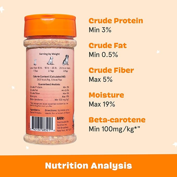 Barkbox - Pump Up The Yams - Dry Dog Food Topper with Superfood Sweet Potato, Single Ingredient - Meal Flavor Enhancer for Large & Small Breeds - 5oz