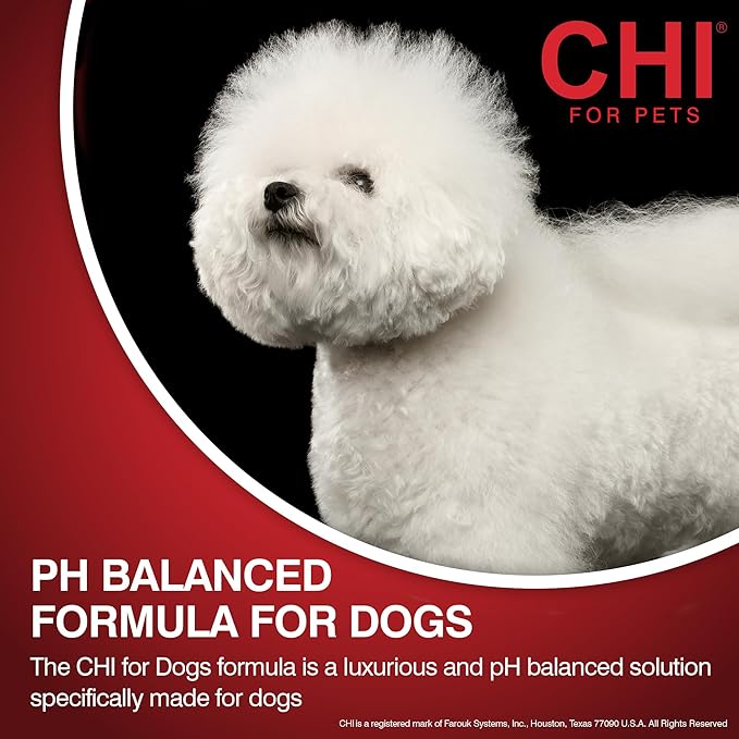 CHI for Dogs Gentle 2-in-1 Shampoo and Conditioner - Softening and Cleansing Formula for Puppies and Adult Dogs - pH Balanced Dog Wash for All Coat Types - 16 Fl Oz