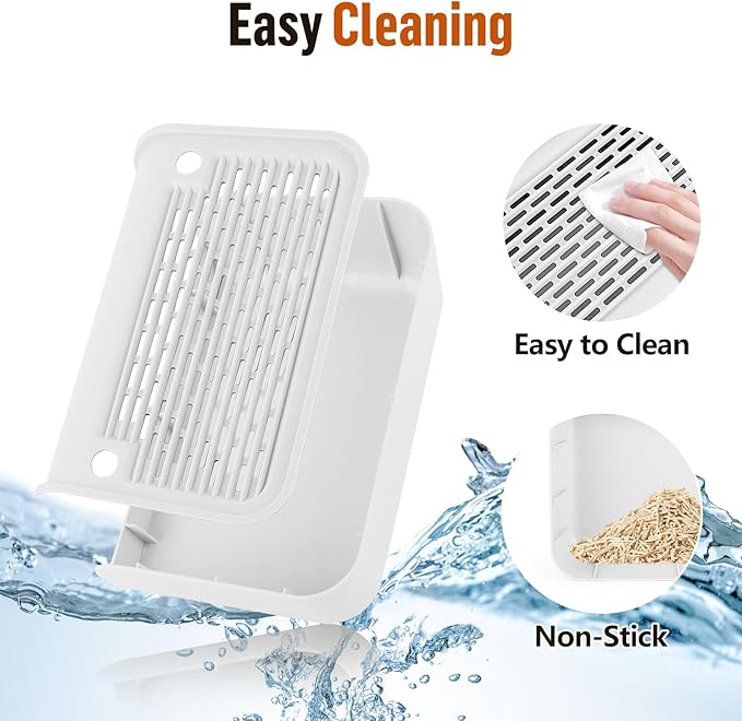 Cat Litter Box Step, Cat Litter Box Ramp Mat with Filter Function for Self-Cleaning Cat Litter Box, Easy to Clean, Cat Pedal Step Stool Ideal for Kitten & Elderly Cats (White)