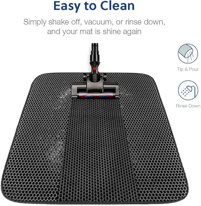 WePet Cat Litter Mat, Kitty Litter Trapping Mat, Honeycomb Double Layer Mats, No Phthalate, Urine Waterproof, Easy Clean, Scatter Control, Catcher Litter Tray Box Rug Carpet