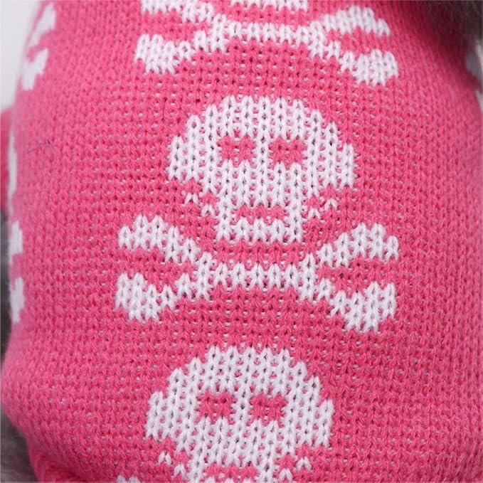 Skull Dog Sweater Holiday Halloween Christmas Pet Clothes Soft Comfortable Dog Clothes - Pink,XXL
