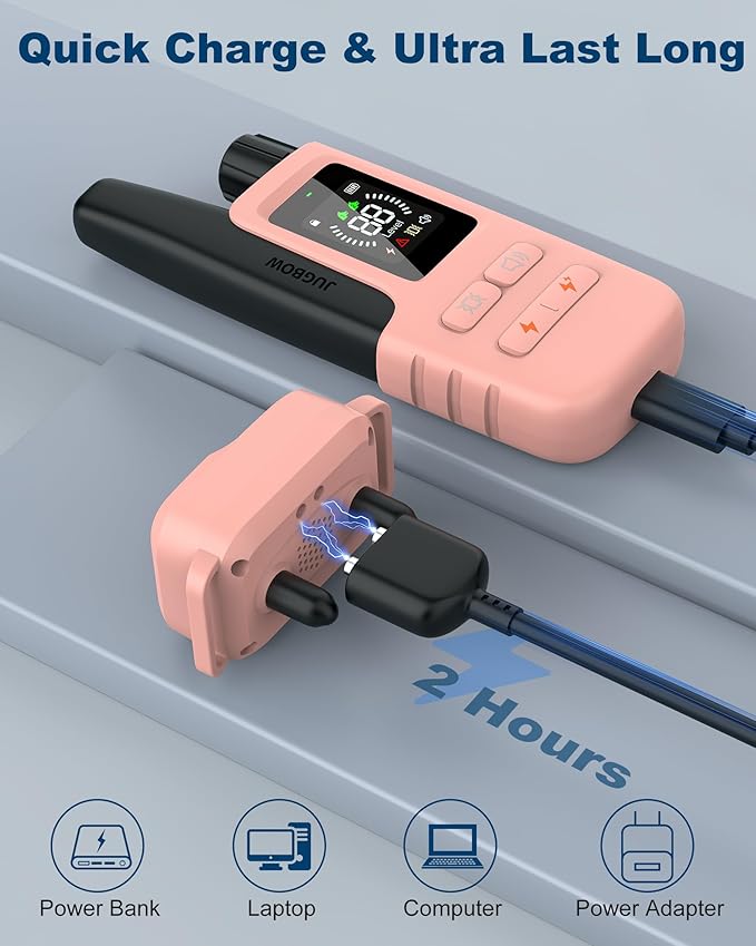 Jugbow Dog Shock Collar - 4200FT Dog Training Collar with Remote Innovative IPX7 Waterproof with 4 Training Modes, Rechargeable E-Collar for All Breeds Pink