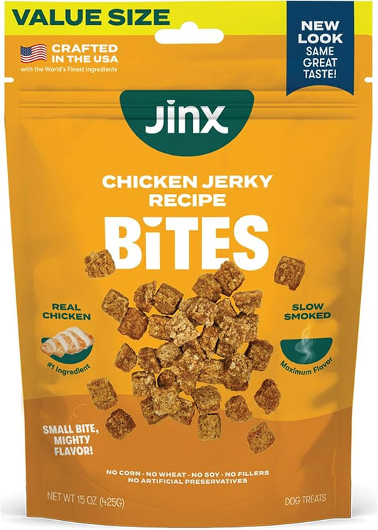 Jinx Chicken Bites Jerky Dog Treats - Soft & Chewy, All Natural Dog Jerky Treats with Cage-Free Chicken - Pet Products for All Dogs (Puppies, Adults & Seniors) - 15oz