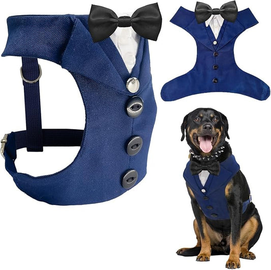AVERYDAY Dog Tuxedo for Wedding Outfit, Dog Suit and Tie Costumes for Birthday, Halloween, Cosplay, Christmas Party, Pet Formal Wear with Bowtie, Tux for Medium Large Dogs, Bulldog, Labrador, Husky