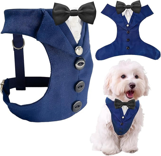 AVERYDAY Dog Tuxedo for Wedding Outfit, Dog Suit and Tie Costumes for Birthday, Halloween, Cosplay, Christmas Party, Pet Formal Wear with Bowtie, Tux for Small Dogs, Chihuahua, Bichon, Maltese, Cats