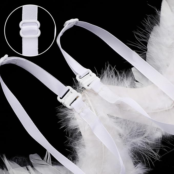 Pet Cat Angel Costume Dog Christmas Dog Costumes Light up Angel Wings for Cats and Headbands Sets with LED Lights White Pet Cat Clothes for Halloween Special Events Party Supplies