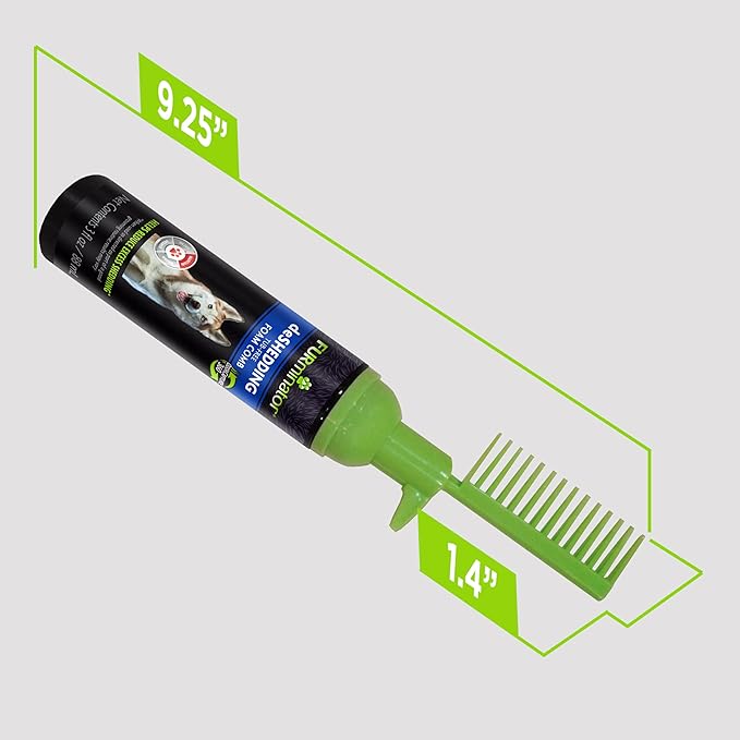 FURminator Tub-Free Deshedding Foam Comb, 3 Ounces, Grooming Comb for Dogs Helps Freshen Coat and Reduce Odors with No Rinsing