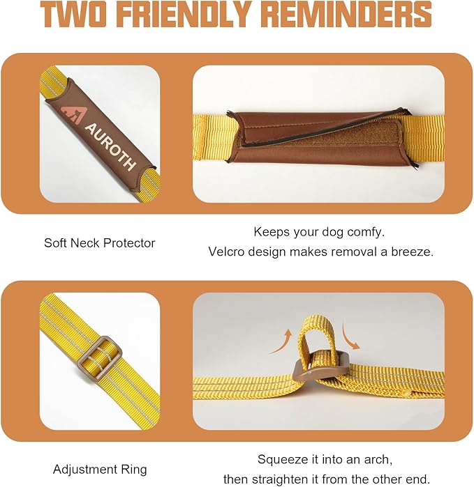 AUROTH Dog Harness No Pull Soft Padded Service Dog Vest, No Choke, Easy On Pet Vest with Handle, Adjustable Reflective Dog Harness for Small, Medium and Large Dogs, Easy Walking and Training