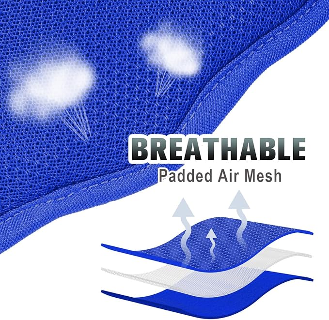 BARKBAY No Pull Dog Harness Large Reflective Dog Harness with Front Clip and Easy Control Handle for Walking Training Running with ID tag Pocket(Sapphire Blue,XS)