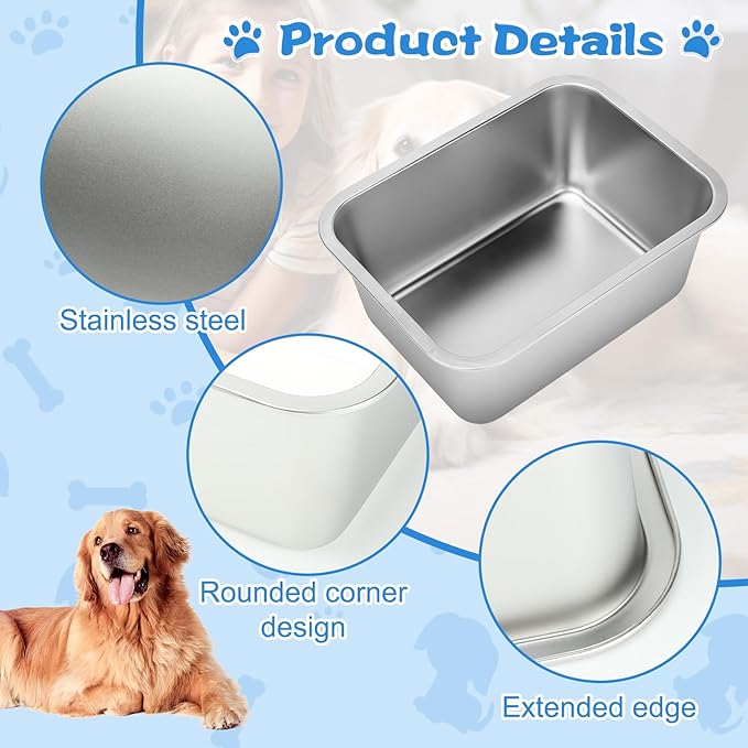 YUEPET 4 Gallons Stainless Steel Dog Water Bowls, Extra Large Metal Dog Food and Water Bowls Large Capacity Pet Water Bowls for Indoor and Outdoor Extra Large Dogs
